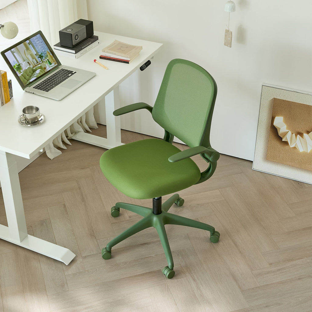 Ergonomic Office Chair Mesh High-Back Green 350 LB Flip-Up Arms Swivel