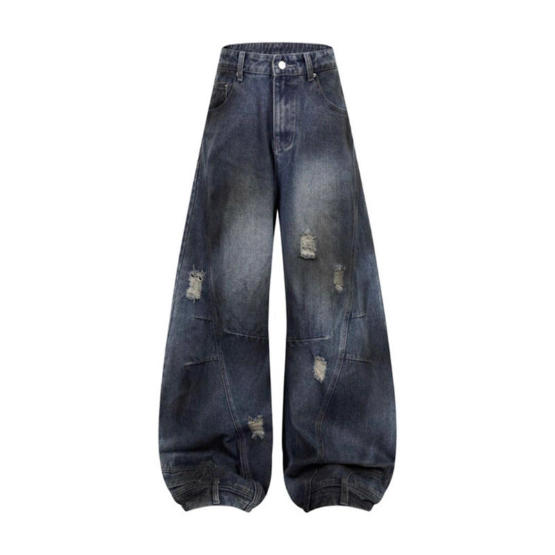 Japanese Denim Knife Jeans - Distressed Loose Fit