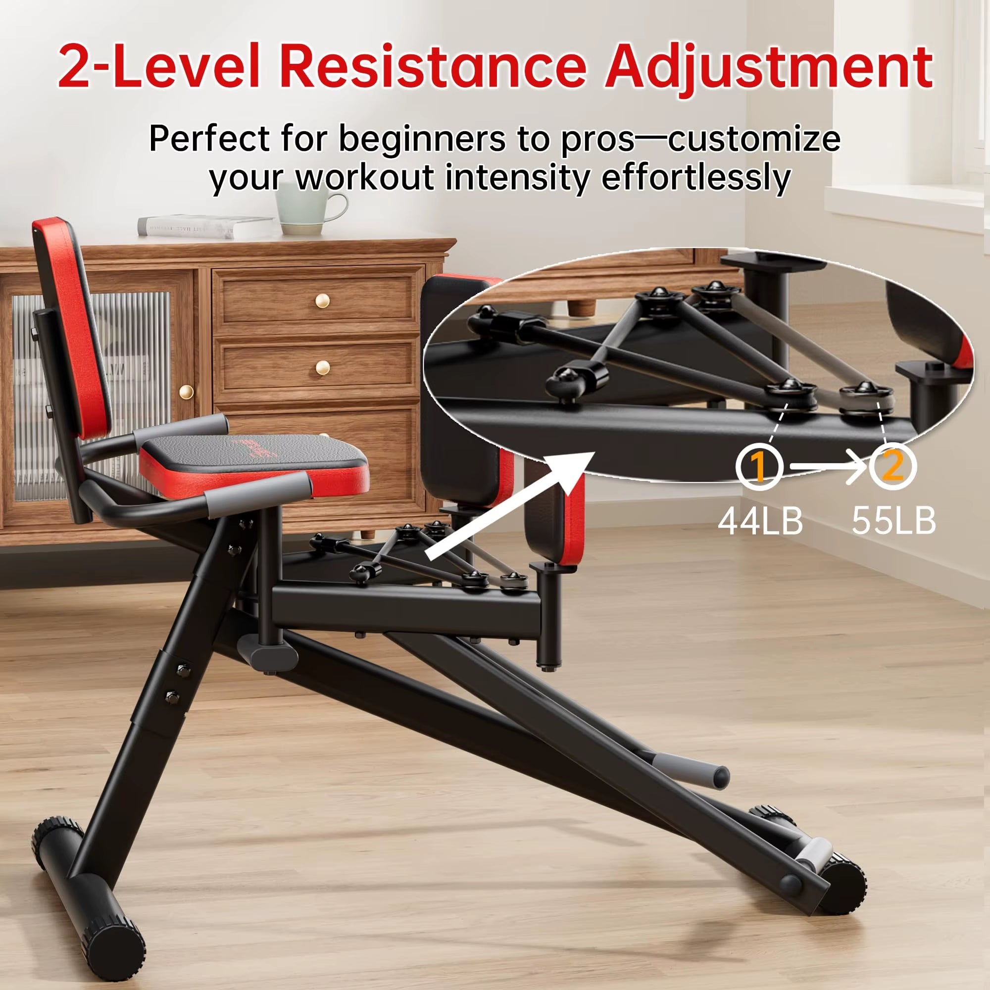 WARMOUNTS Hip Abductor Machine Glute & Thigh Trainer for Women -Adjustable Resistance Band, 300Lbs Weight Capacity for Home Gym