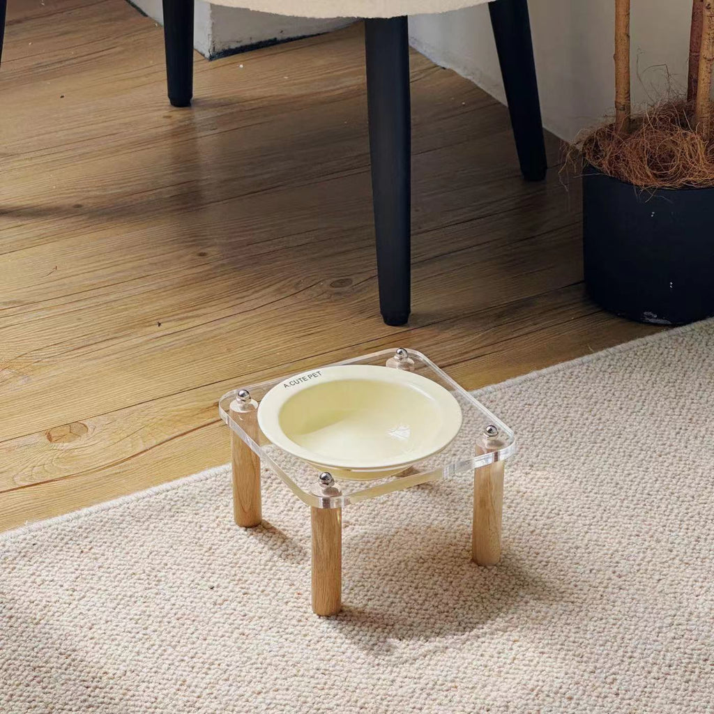 Cat Water Bowl Dog Basin Anti-tumble High Leg Cat Bowl Ceramic Cat Food Holder Double Bowl