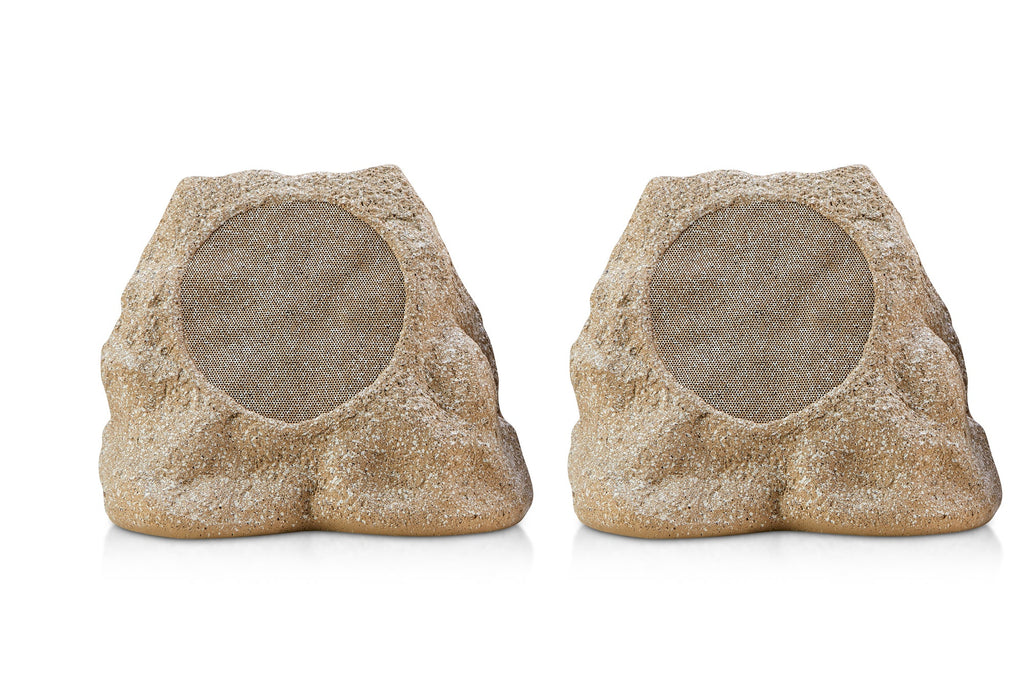 SoundPro 1-Pair Bluetooth Multi-Link Solar Rechargeable Wireless Rock Speakers