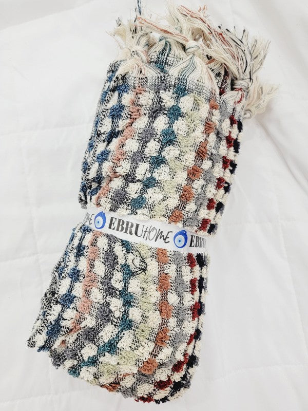 Bath Towels, Organic Turkish Cotton Pom Pom Towels