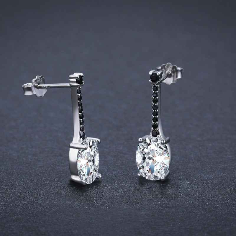 All-match Oval Zircon Earrings for Fashion Lovers - Copper-plated Style