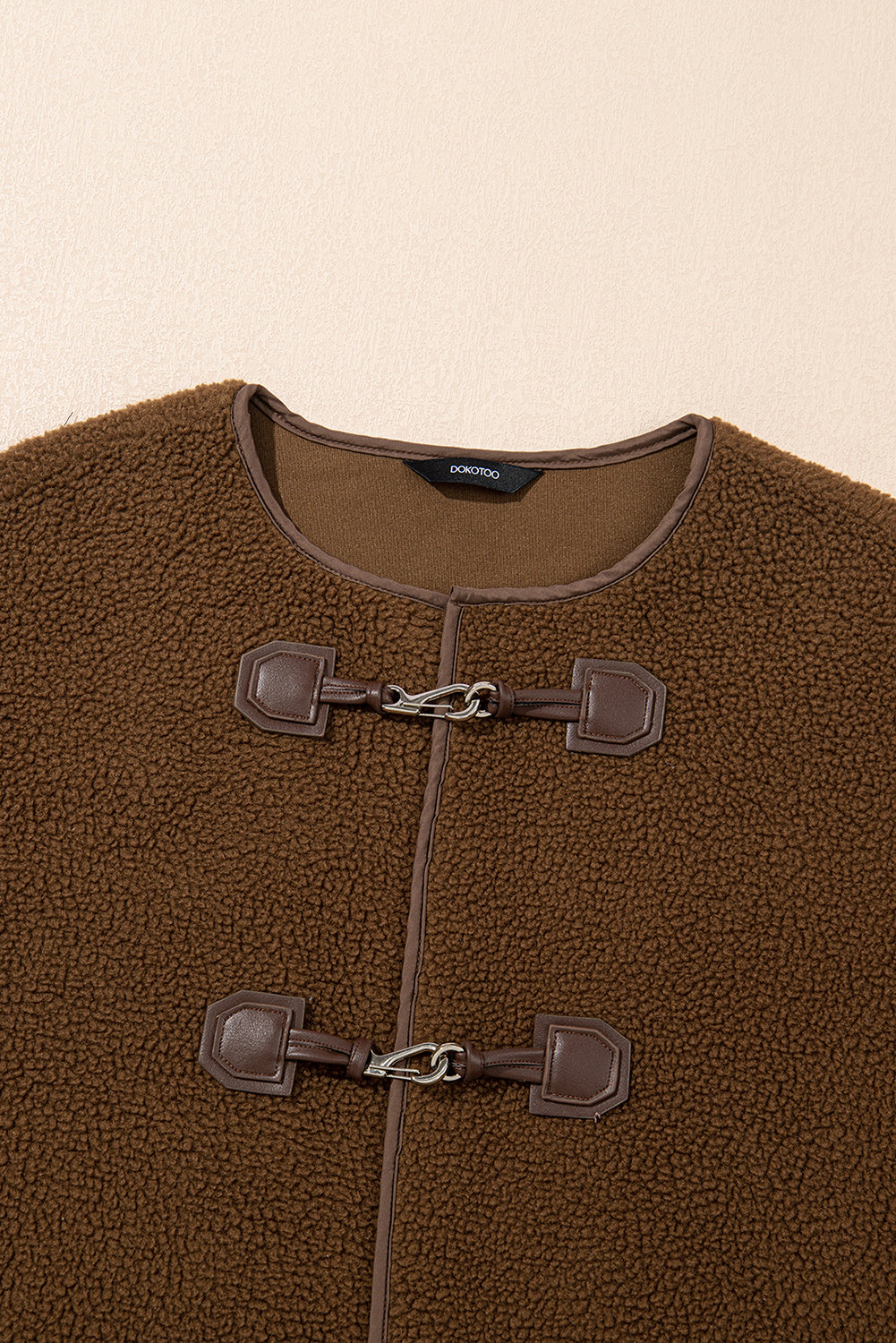 Abigail Coffee toggle Teddy Coat