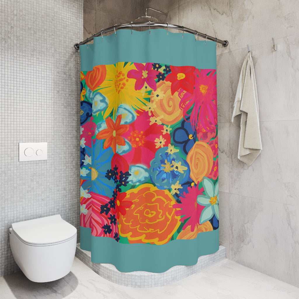 Bespattered Facade Bold Florals Shower Curtain
