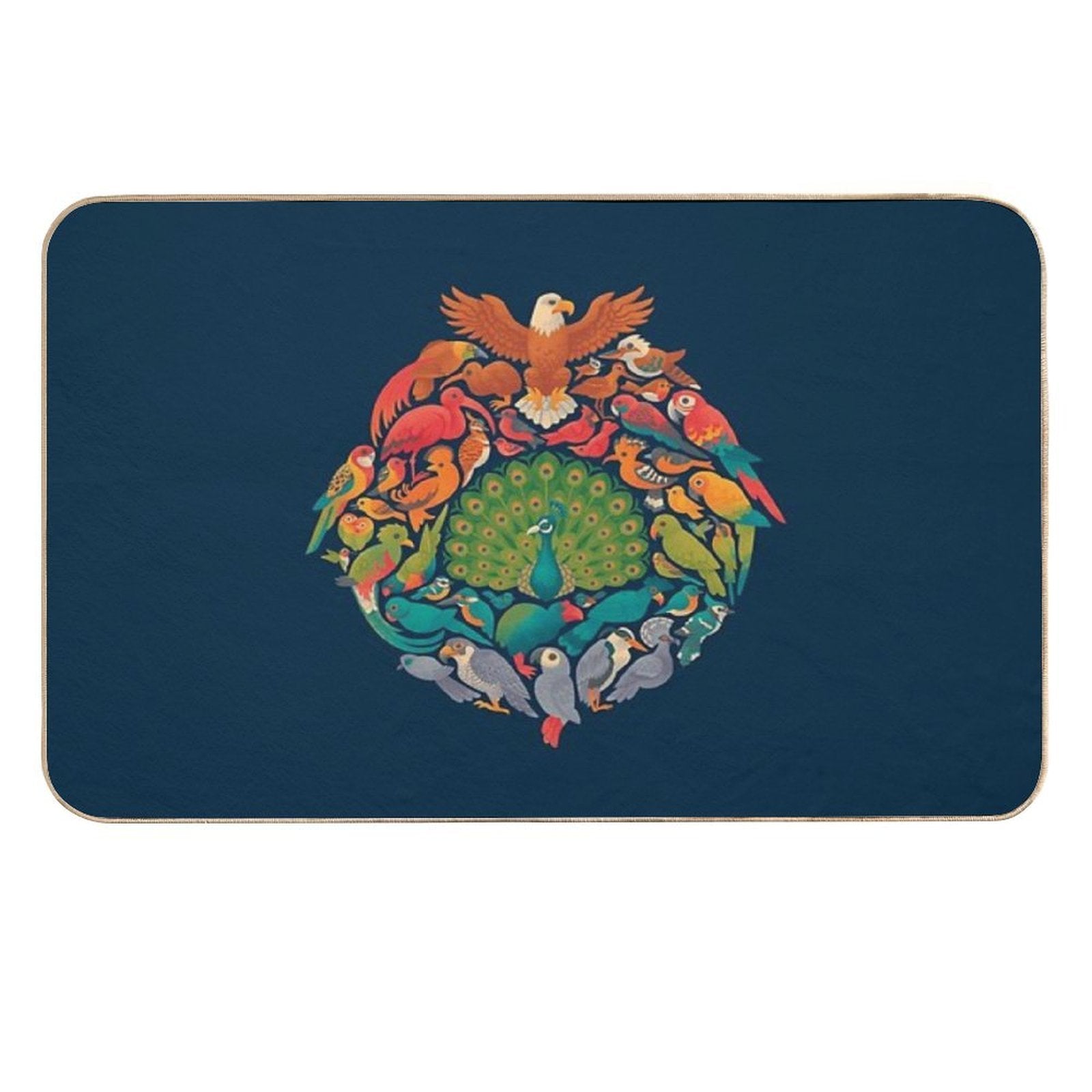 Aerial Rainbow  Blue  Toxin-Free Bath Mat