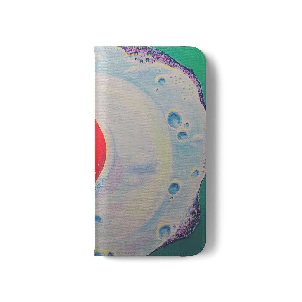 Neon Fried Egg Flip Phone Case – Wallet Cover with Card Slots