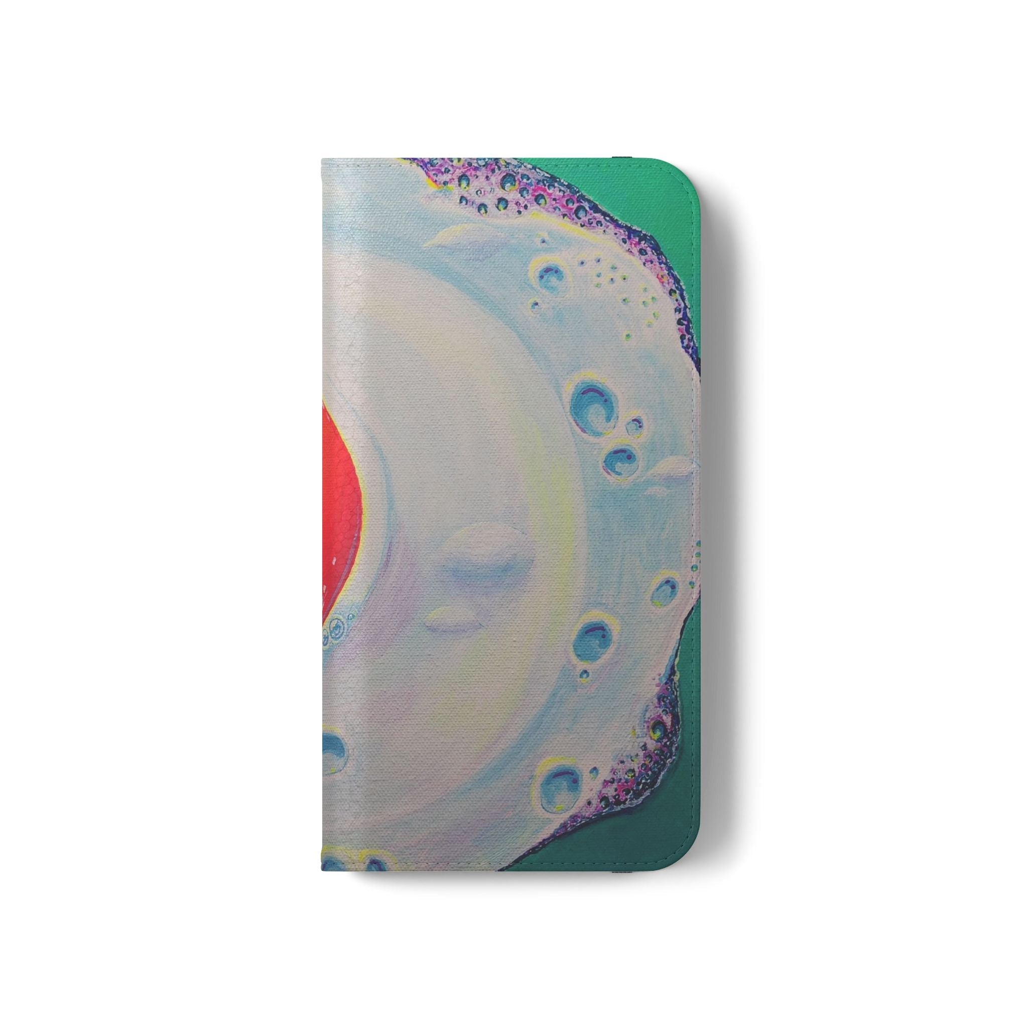 Neon Fried Egg Flip Phone Case – Wallet Cover with Card Slots