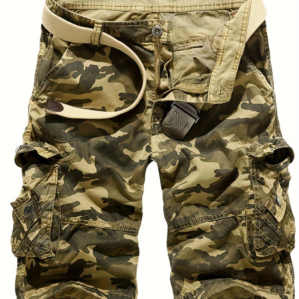 Mens Relaxed Fit Cotton Cargo Shorts  Summer Style