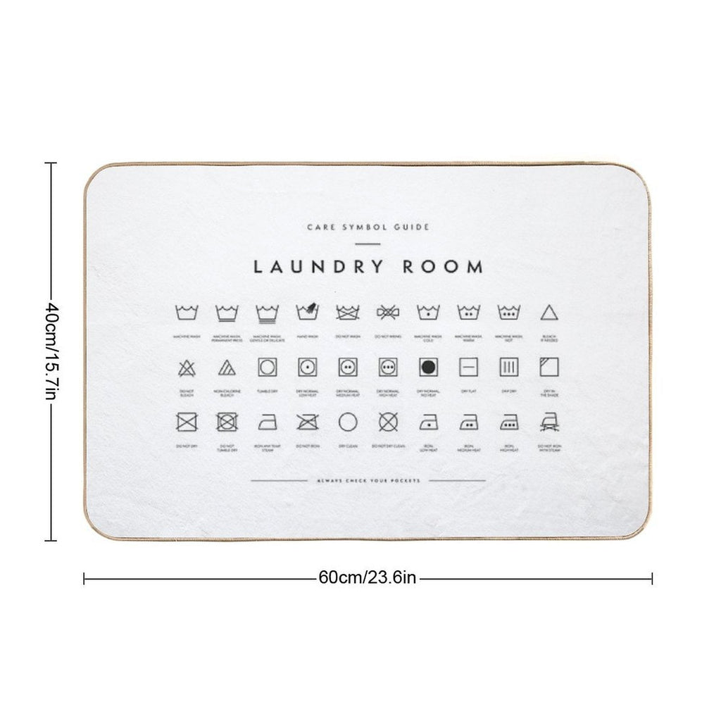 Laundry Room Symbols  Repositionable Bath Mat