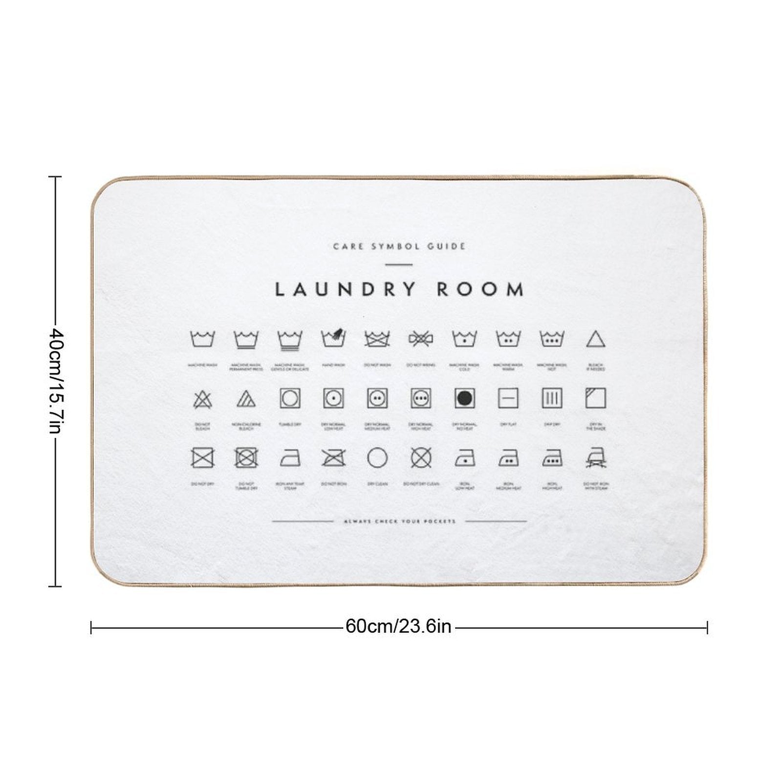 Laundry Room Symbols  Repositionable Bath Mat