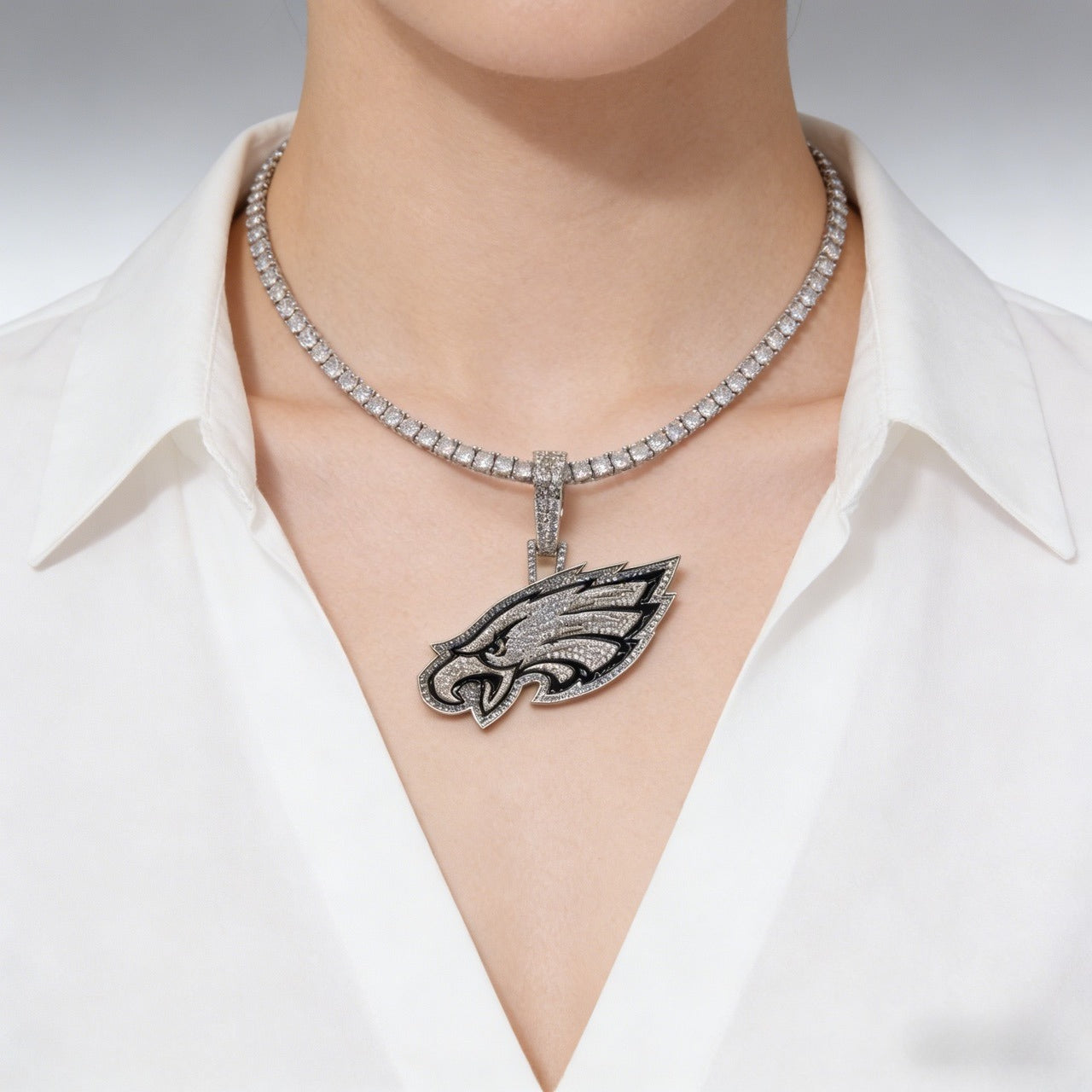 Philadelphia Eagles Zircon Pendant Necklace – Perfect Fan Gift for Game Day & Holidays
