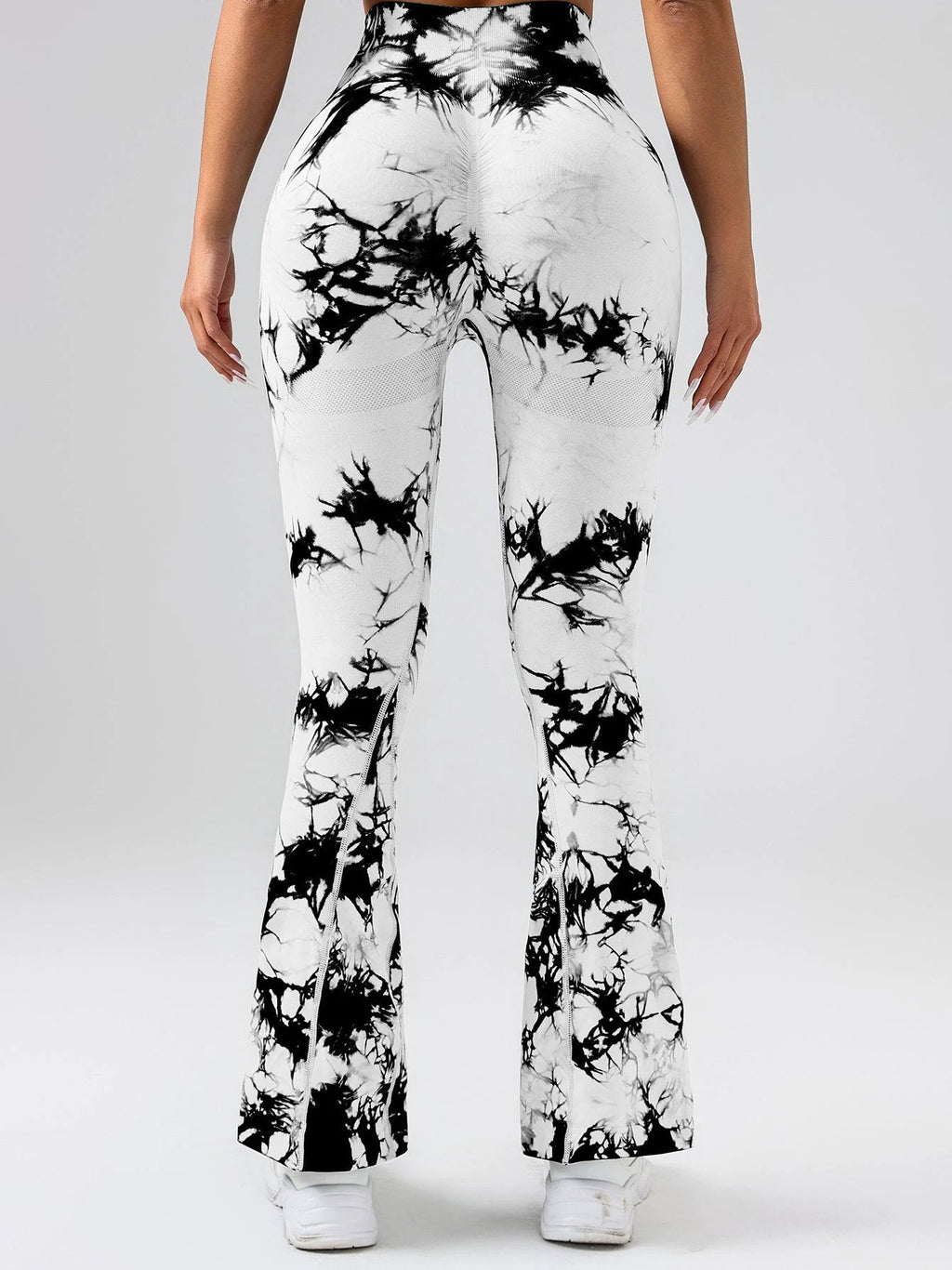 High-Waist Tummy Control Flare Yoga Pants For Women, Tie-Dye Stretch Slimming Bootcut Workout Pants, Fitness & Sports Activewear