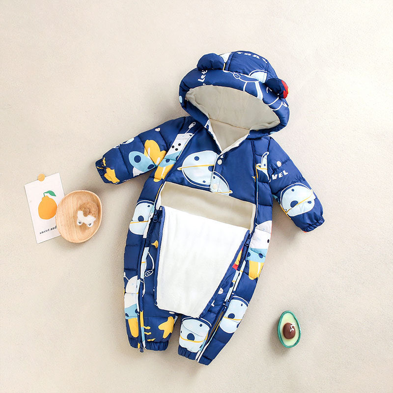 Clothes For Babies Baby Jumpsuits Winter Fleece-lined