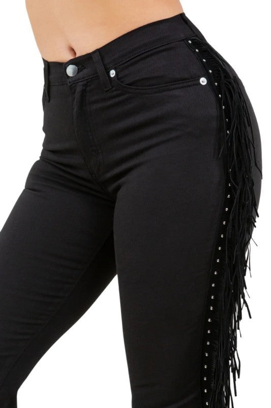 Texas Sun Bell Bottom jean in Black Denim See size chart under “more details”