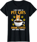 Womens Pet Cats - Coffee Drinker Cat Lover Baking Clothing T-Shirt