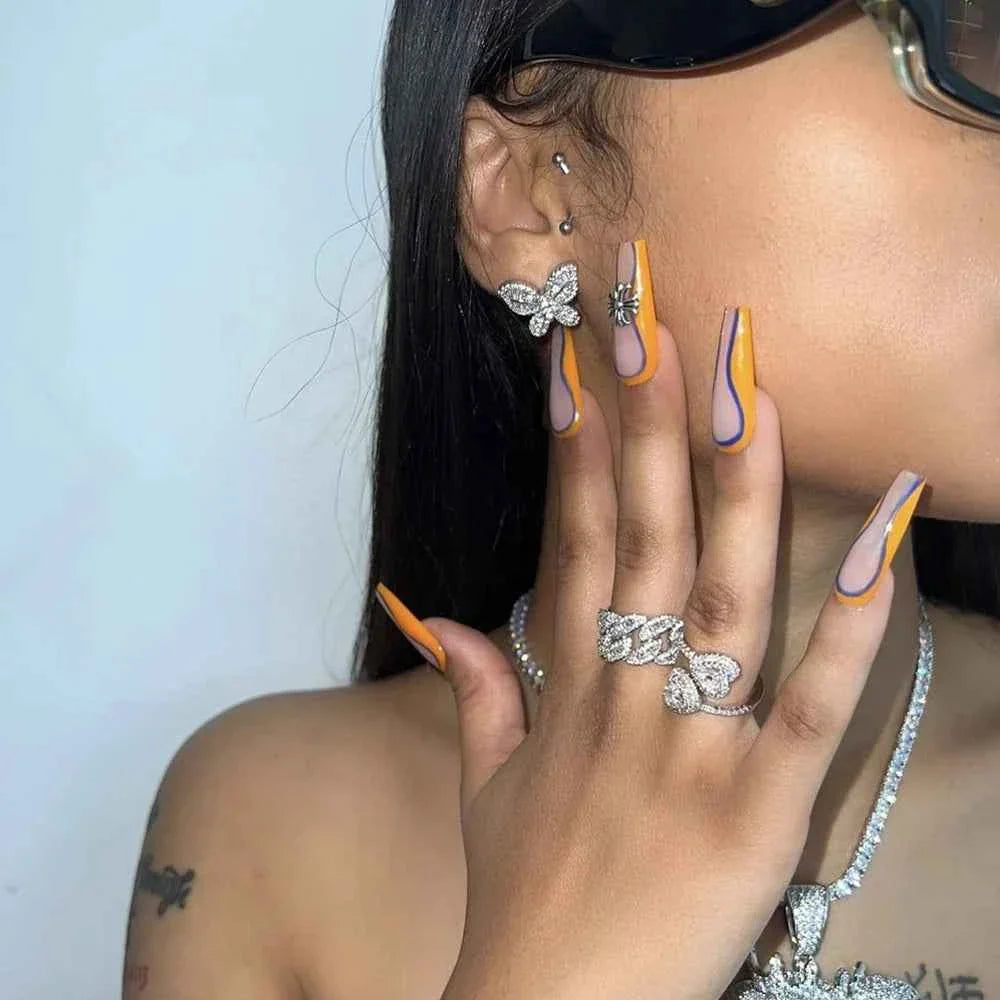 Cuban Link Rings Iced Out Baguettes Ring Men Cubic Zircon