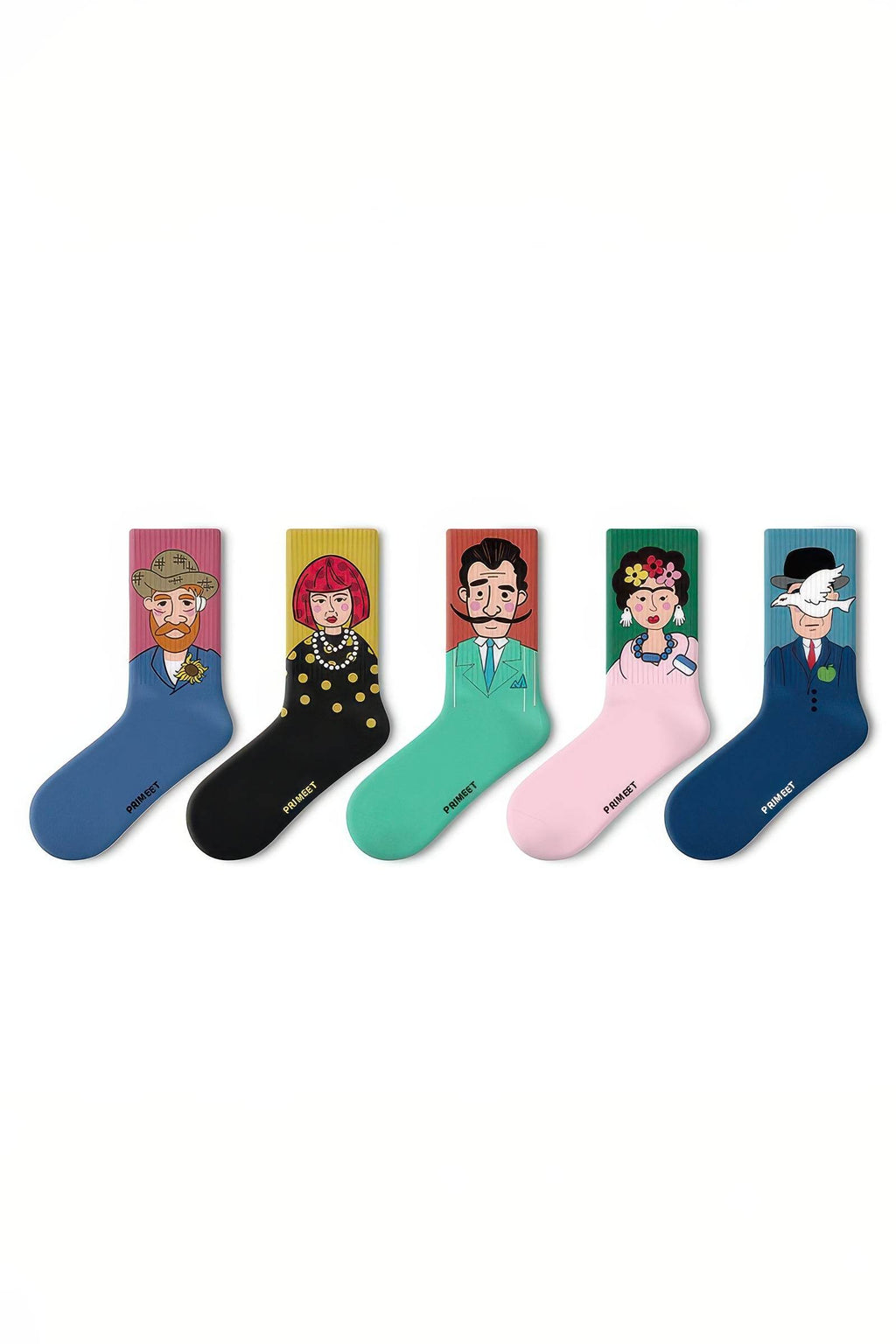 Unisex Graphic Crew Socks - Whimsical Print Cotton Mid-Calf Athletic Socks