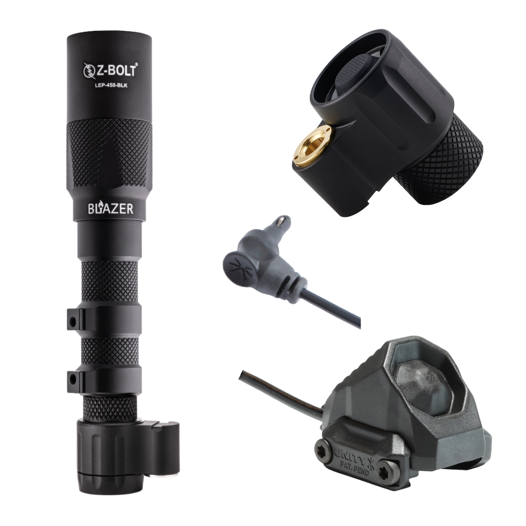 Dual Function Cable Port Tailcap for Z-BOLT®, Surefire, Modlite, & Arisaka "Scout" Compatible Lights & Light Bodies