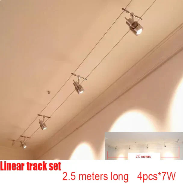 12V Steel Wire Track Spotlights for Commercial and Decorative Lighting