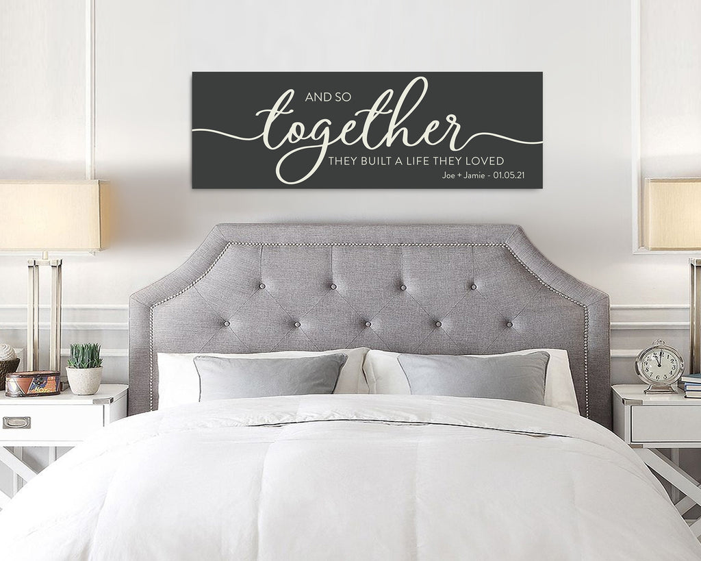 Ivory 14th Anniversary Wall Art – Personalized 'And So Together They Built a Life They Loved' Sign