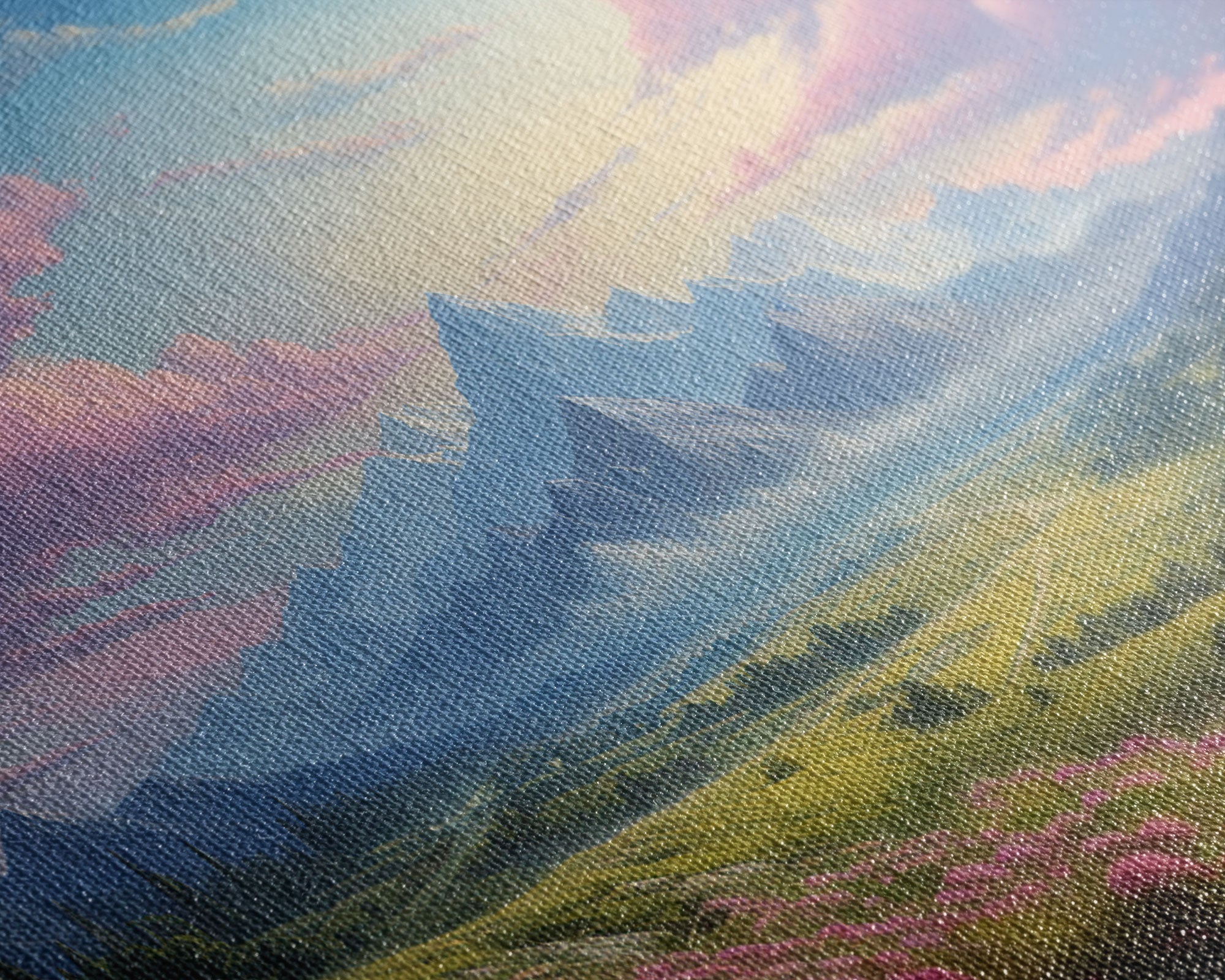 3 Piece Mountain Painting Set, Original Art, Framed Canvas Prints, Colorful Wall Art, Landscape Paintings, Living Room Decor, Wall Hanging