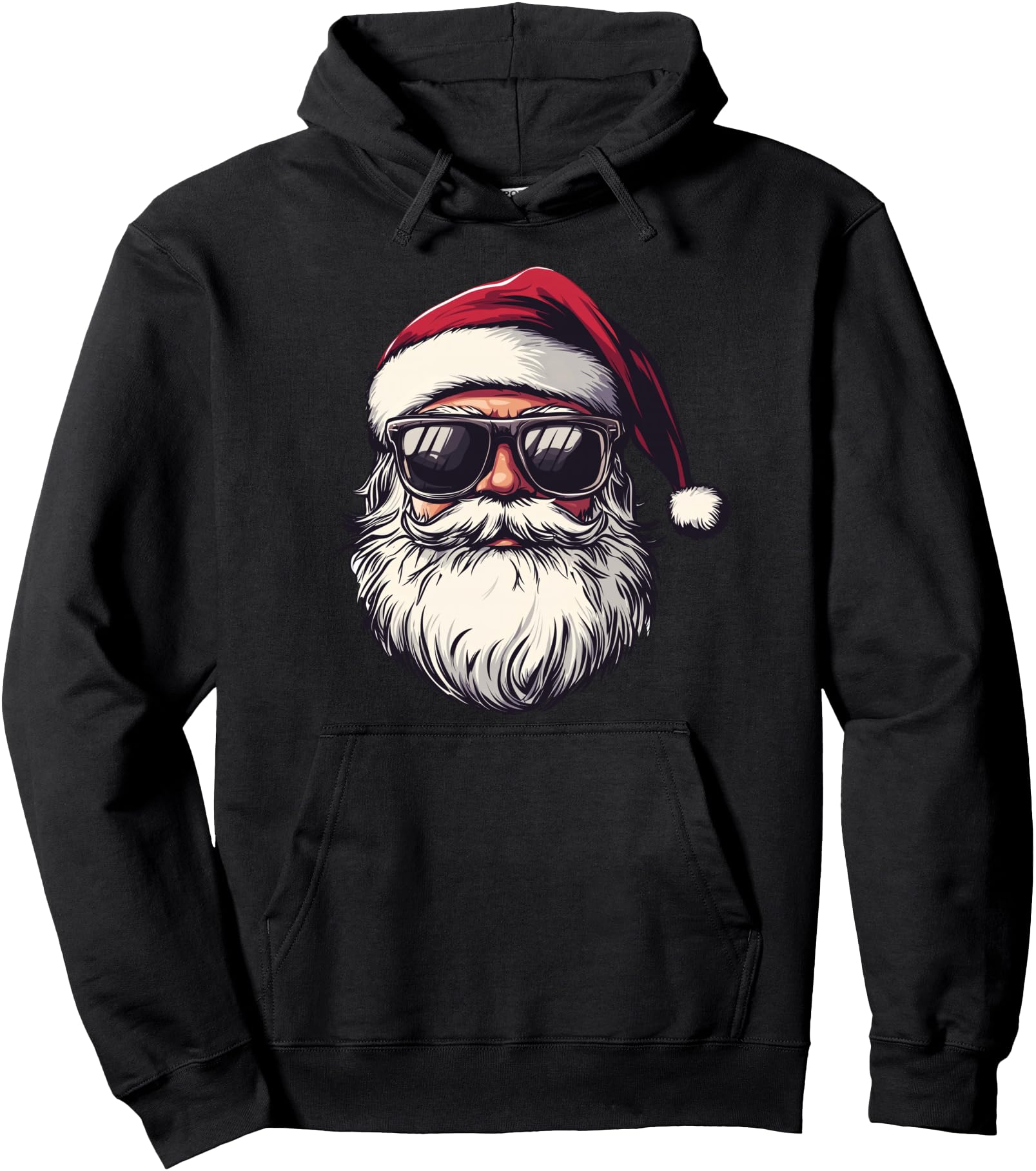 Santa Claus Sunglasses Christmas Funny Graphic Pullover Hoodie