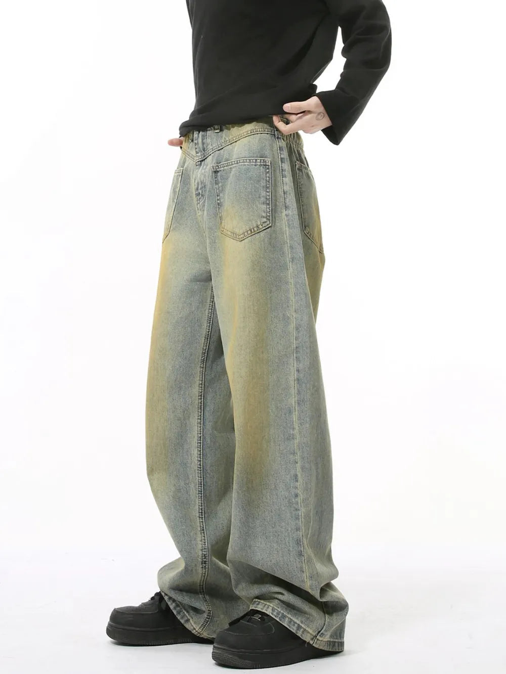 Men's Distressed Backward Jeans