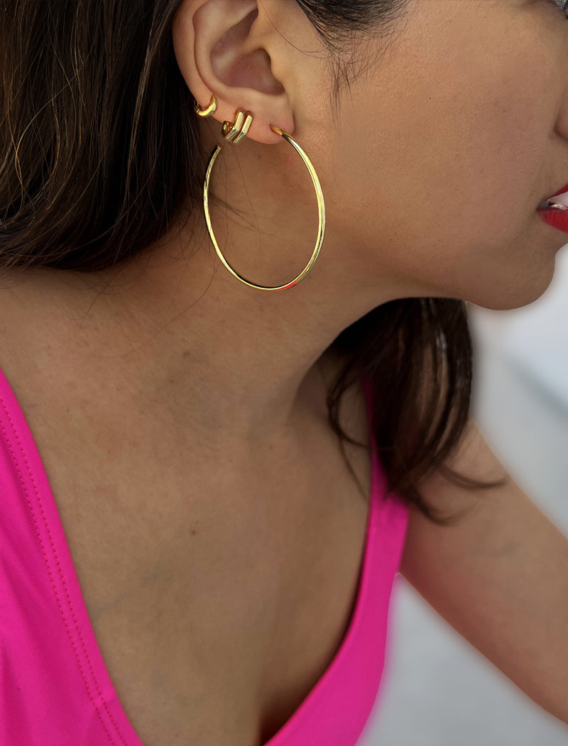 ESSENTIAL 18K Gold Over Sterling Silver Small Huggies