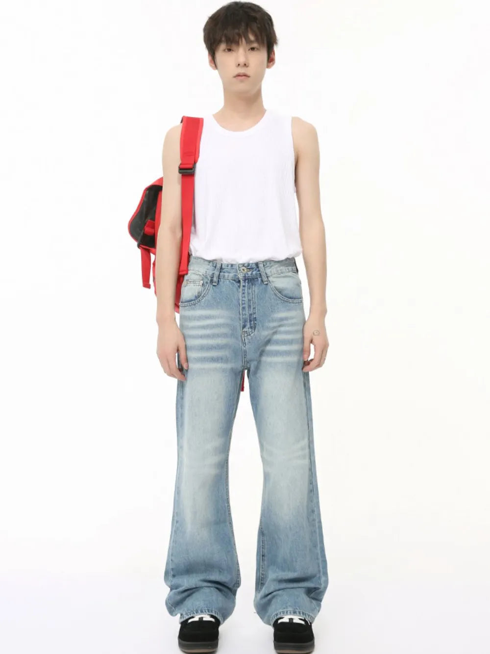 Baggy Jeans with Pockets - Japanese Denim