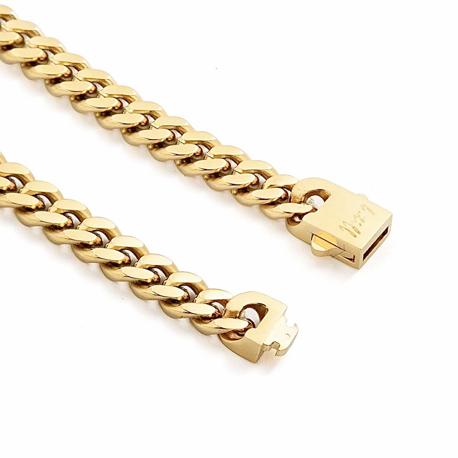 C138G B.Tiff 8mm Gold Flat Cuban Link Necklace