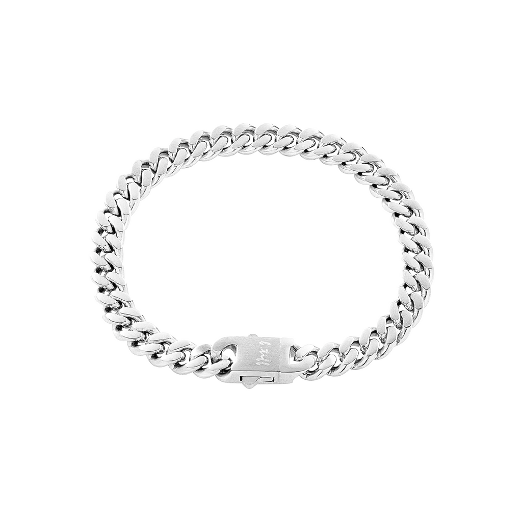 BG138W B.Tiff 8mm Flat Cuban Link Bracelet