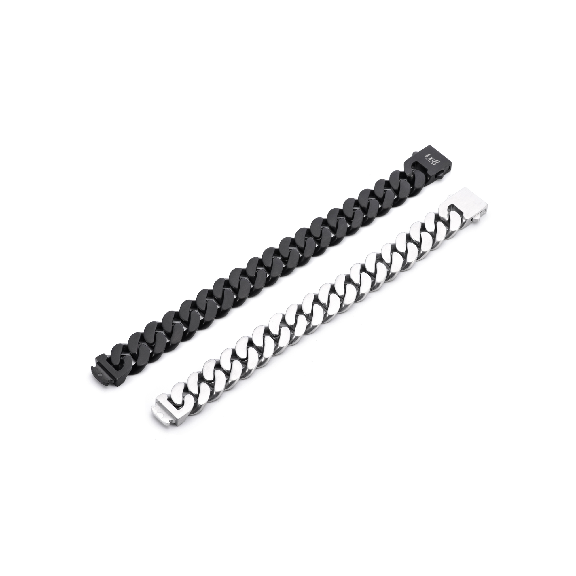 BG160B B.Tiff 16mm Black Flat Cuban Link Bracelet