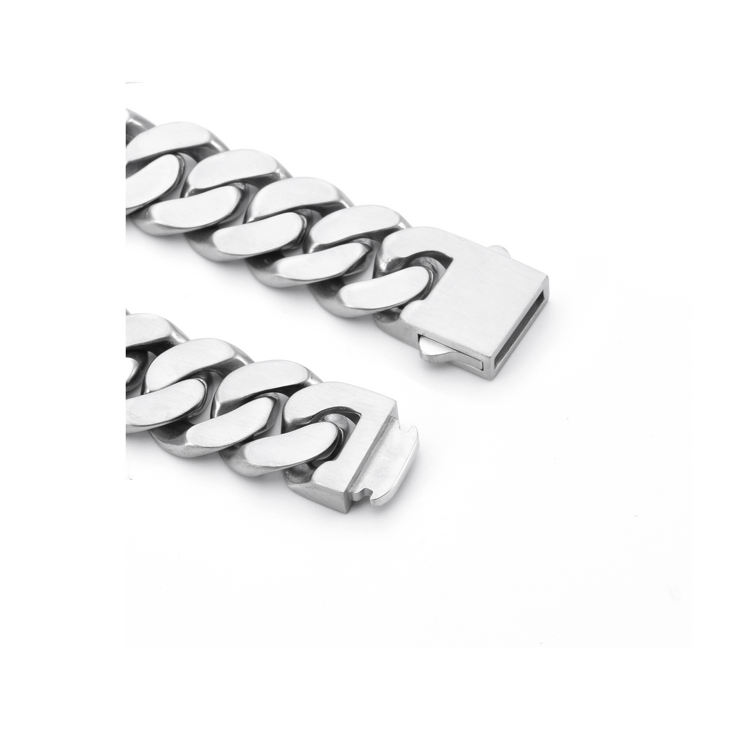 BG160W B.Tiff High Polish 16mm Flat Cuban Link Bracelet