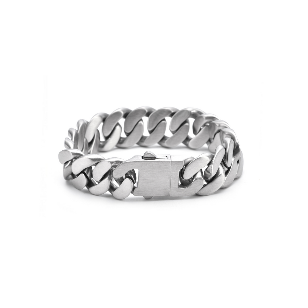 BG160W B.Tiff High Polish 16mm Flat Cuban Link Bracelet