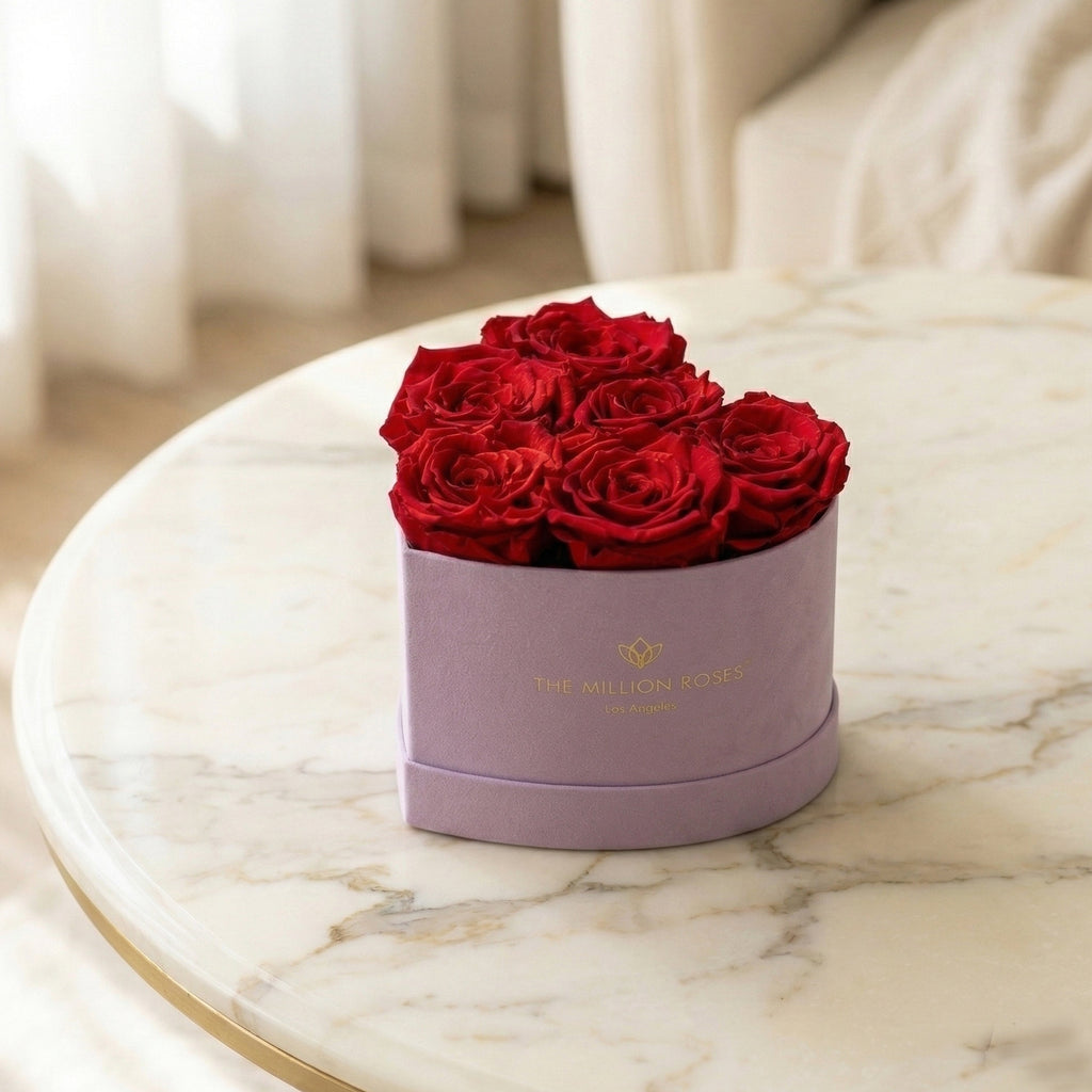 Baby Heart Light Pink Box | Red Roses