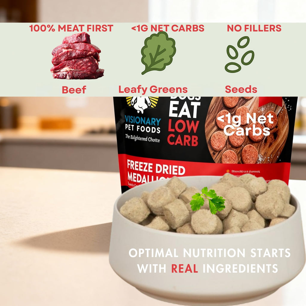 Freeze-Dried Beef Dog Food – High-Protein, Grain-Free Keto Recipe | 25oz Bag