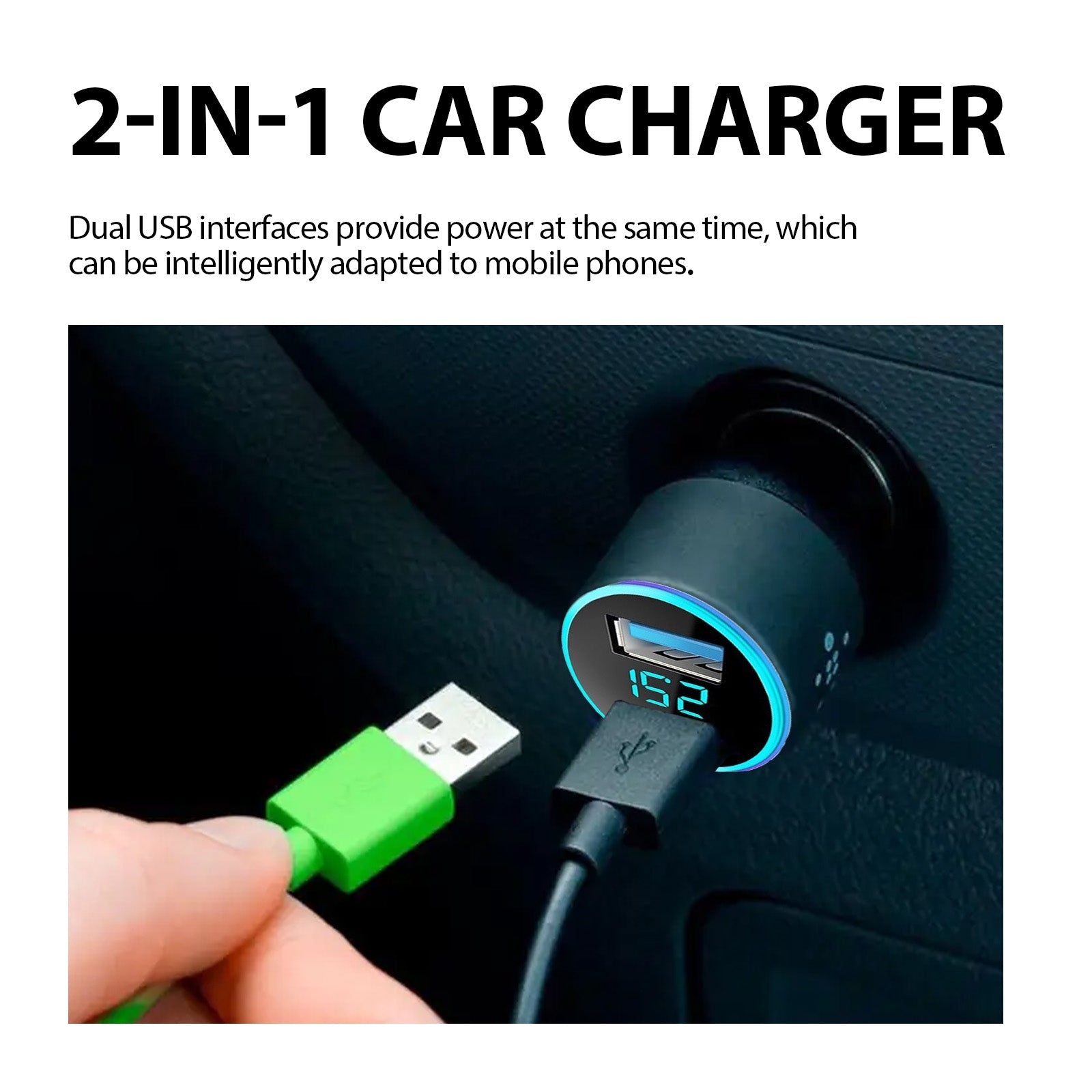 2-In-I Sterl Th Car Signal Jammer With Charging Pod, Car Dual USB Interface Mobile Phone Multi-Function Charger