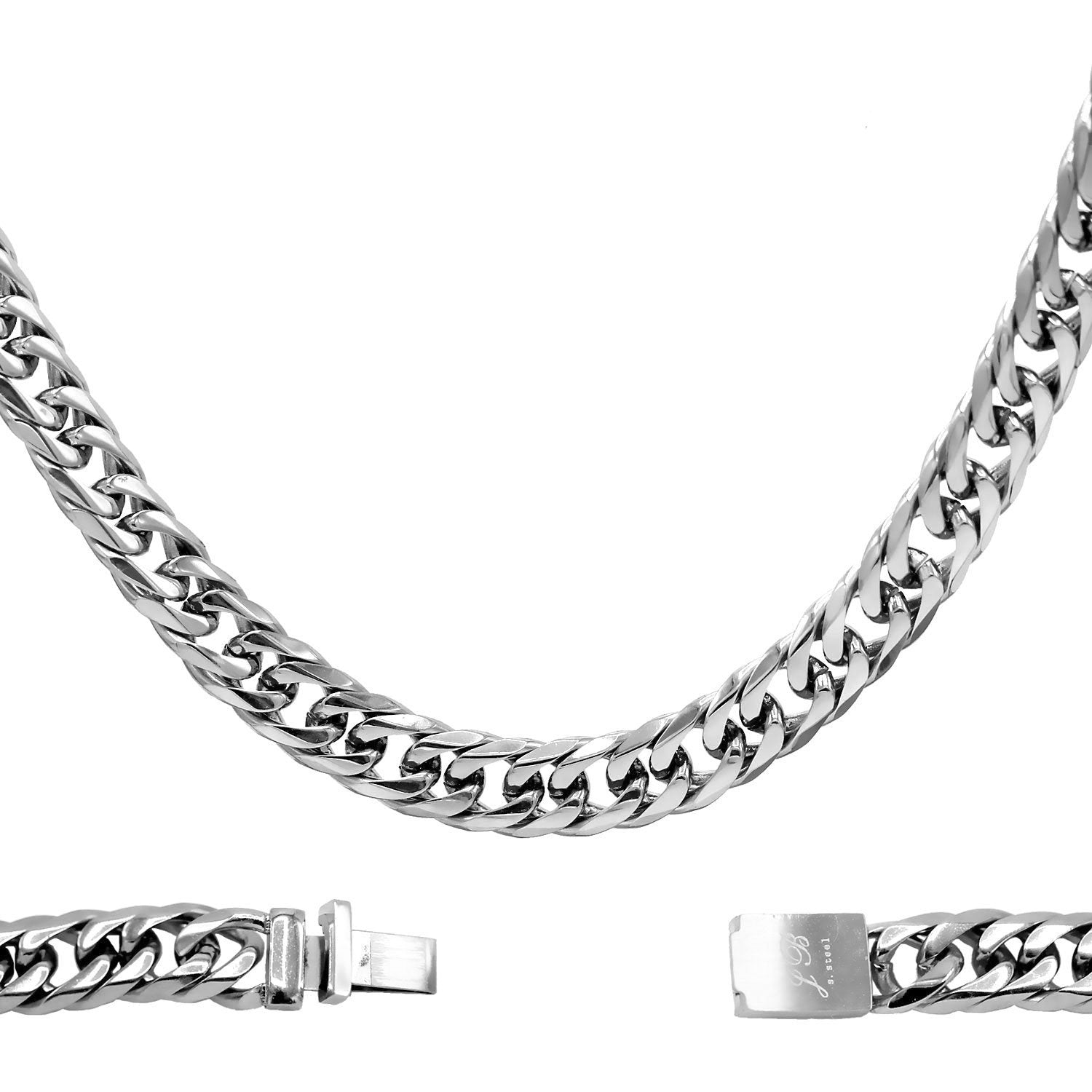 Miami Cuban Link Silver Necklace Double Link