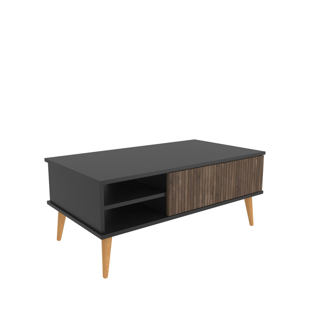 Como 47" Modern Coffee Table with Hidden Compartment and Open Shelves