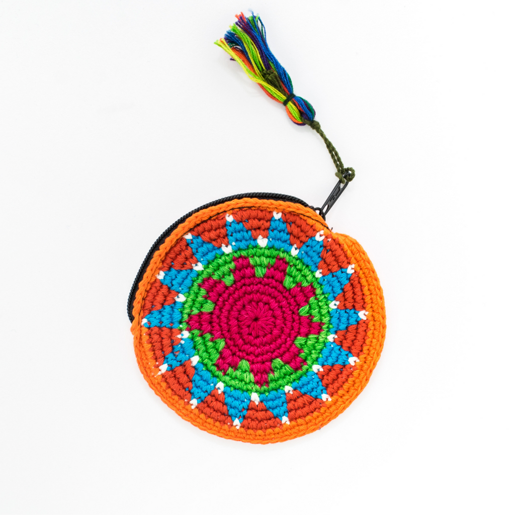 Moon Crochet Multicolor Handmade Coin Purse - Guatemala