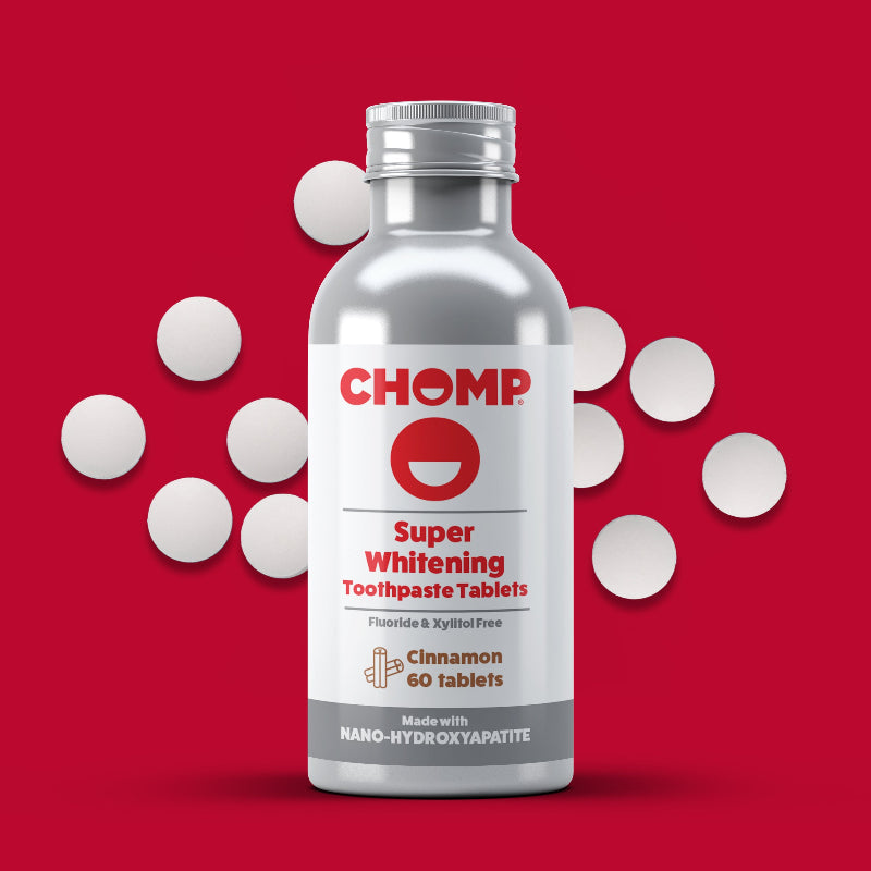 CHOMP Super Whitening Cinnamon NHAP Toothpaste Tablets