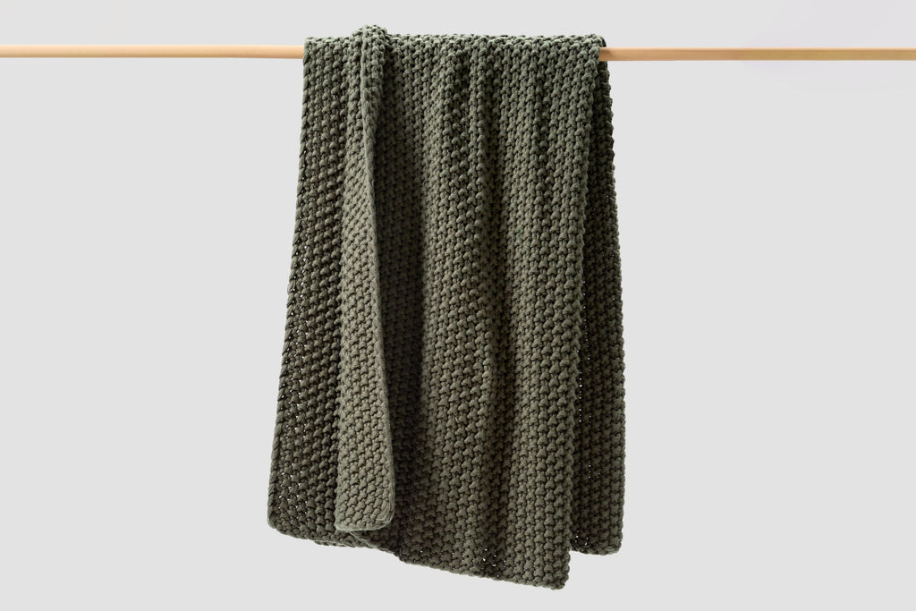 Seed Stitch Cotton Throw Blanket