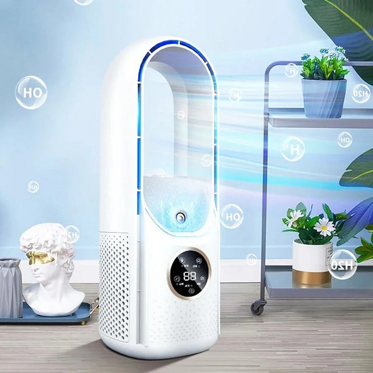 Portable Bladeless Air Cooler USB Mini Air Conditioner Fan with Timer