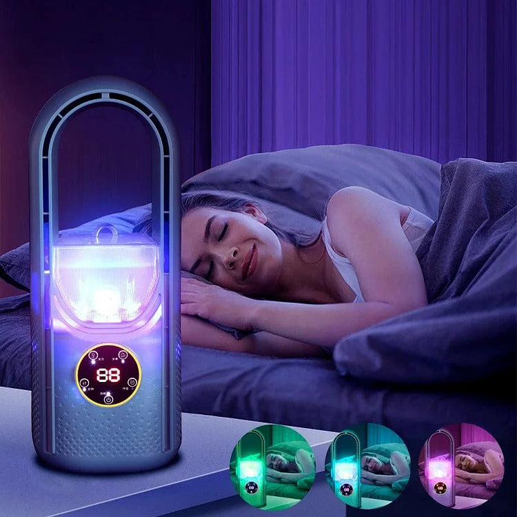 Portable Bladeless Air Cooler USB Mini Air Conditioner Fan with Timer