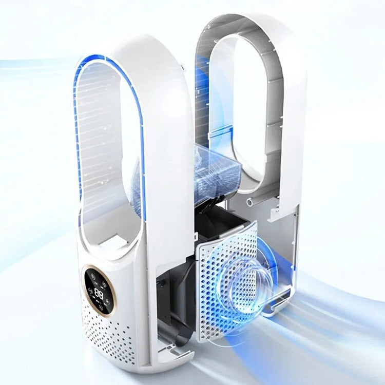 Portable Bladeless Air Cooler USB Mini Air Conditioner Fan with Timer