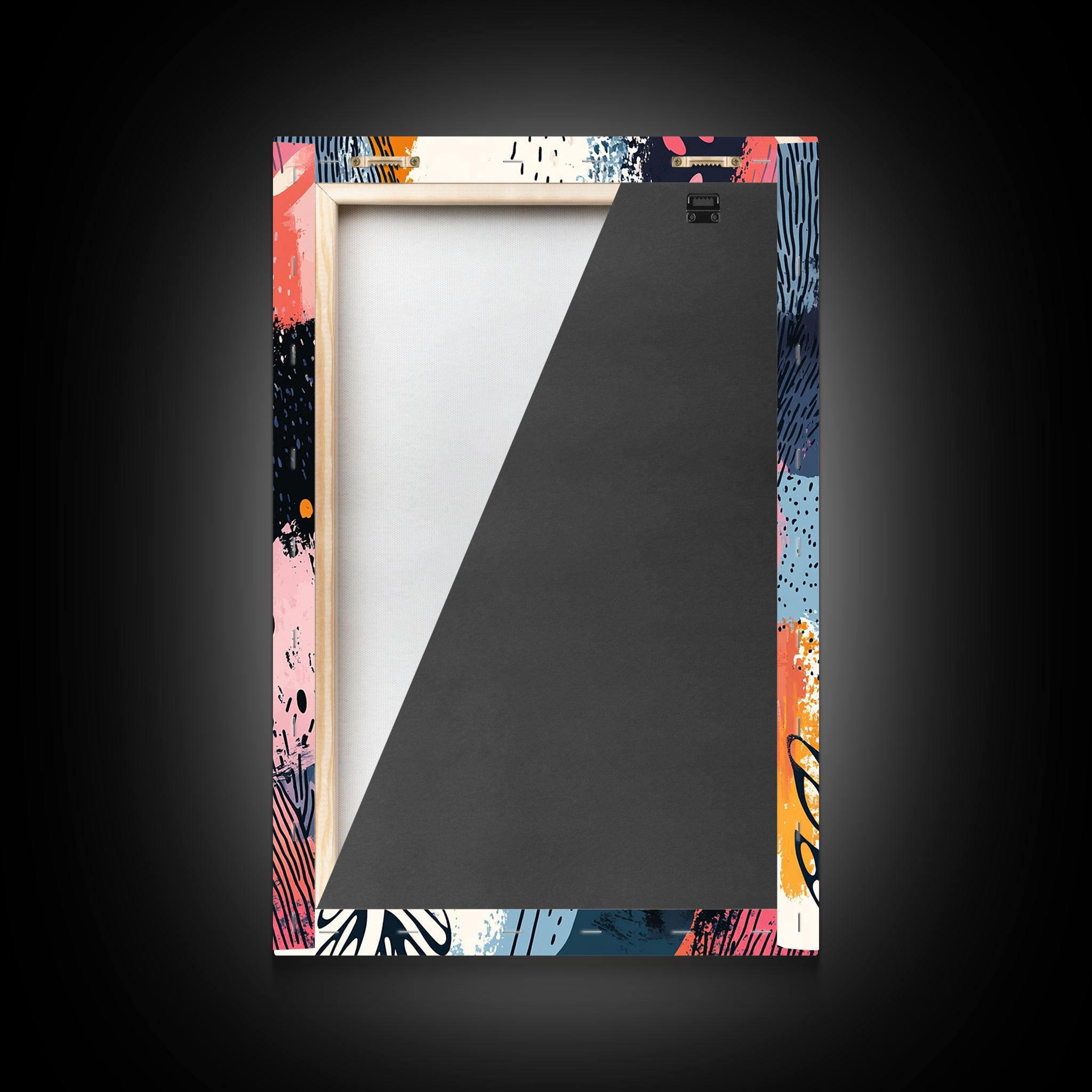 NuevArt Framed Canvas Print - Retro 90s Mall Style Wall Art - Shopping Mall Art - Colorful Home Decor For Living Room - Preppy Decor