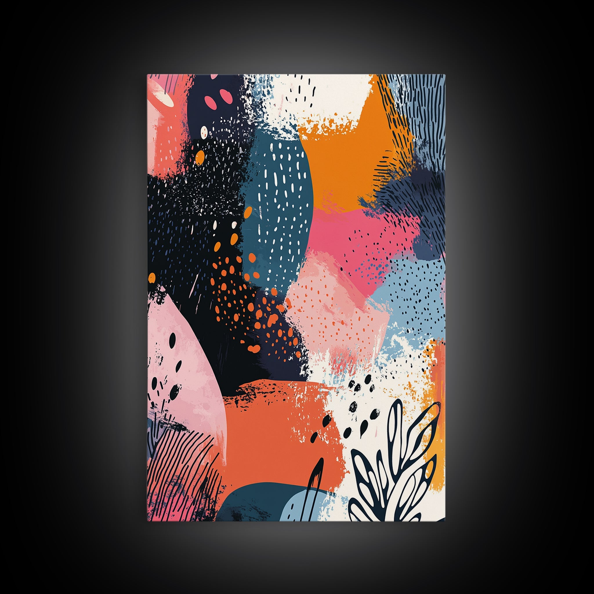 NuevArt Framed Canvas Print - Retro 90s Mall Style Wall Art - Shopping Mall Art - Colorful Home Decor For Living Room - Preppy Decor