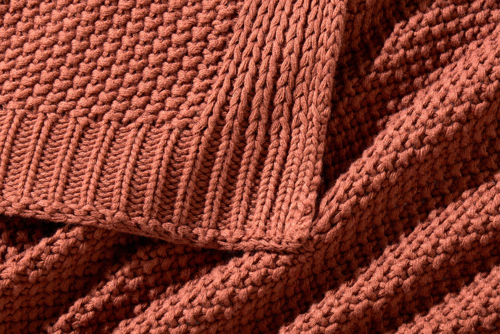 Seed Stitch Cotton Throw Blanket
