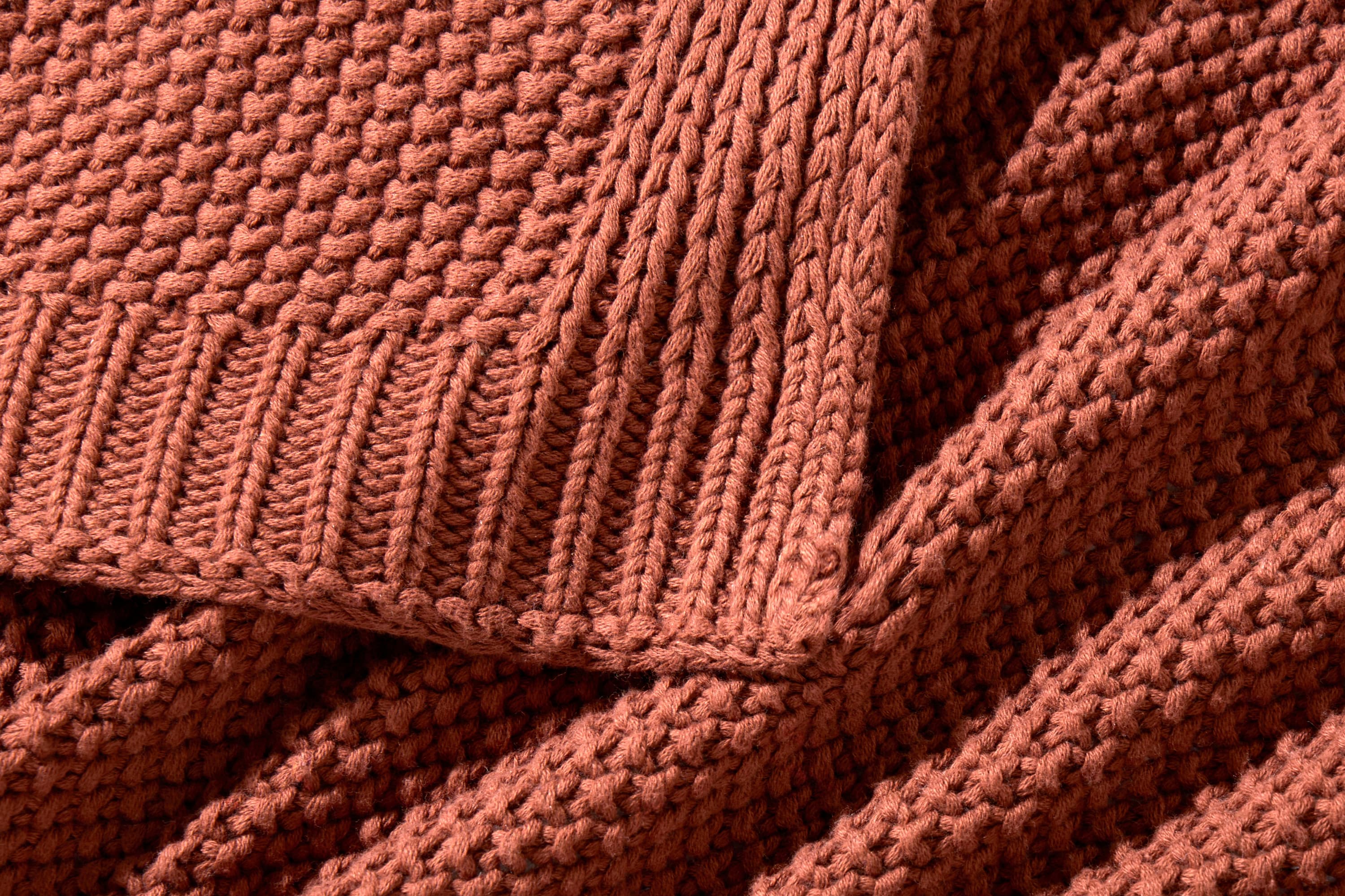 Seed Stitch Cotton Throw Blanket